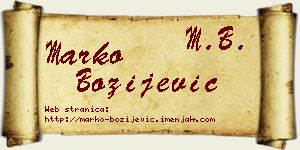 Marko Božijević vizit kartica